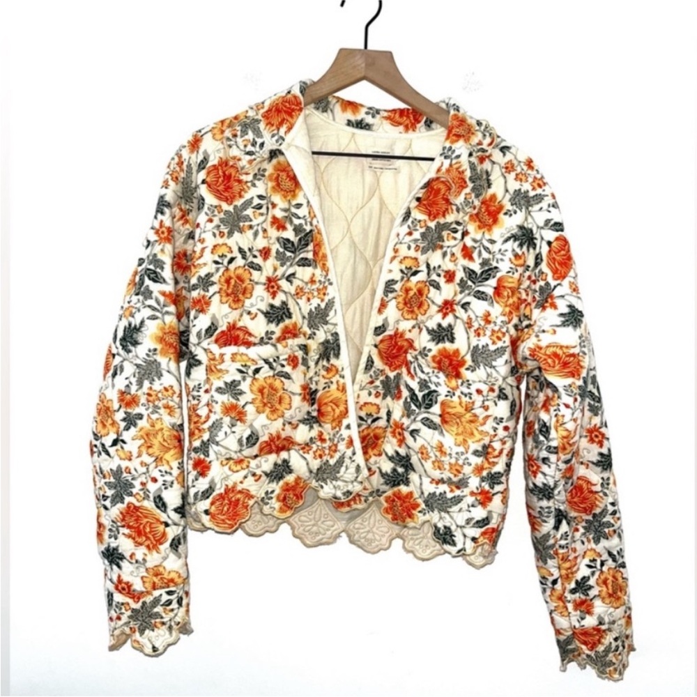 Laura Ashley x Urban Outfitters Floral Quilted Jacket with Lace Trim